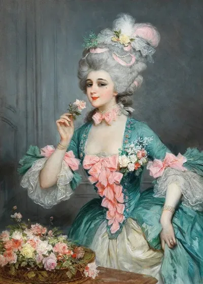 An Elegant Lady With Roses