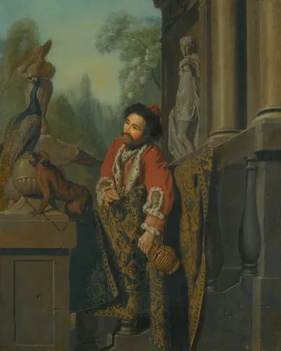 An Elegant Turkish Gentleman At A Balustrade