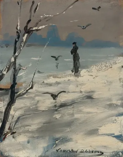 An Elegant Woman Said To Be Sarah Bernhardt On A Winters Walk