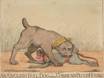 An English Bull Dog And A Corsican Blood Hound