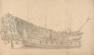 An English Man Of War Starboard Quarter View