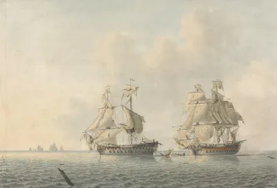 An English Man Of War Taking Possession Of A Ship