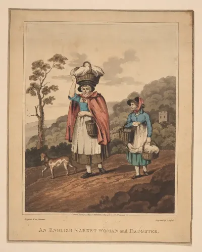 An English Market Woman And Daughter