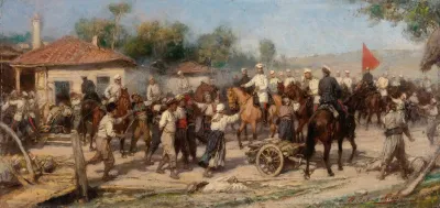 An Episode From The 1877 78 War Russian Troops Liberate A Balkan Village From The Turks