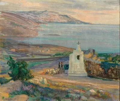 An Evening Coastal Landscape With Chapel