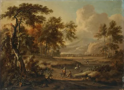 An Extensive Landscape With Figures On A Path In The Foreground 2