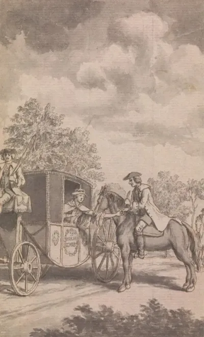 An Illustration To The Newgate Calendar Raby Finding A Womans Ring Difficult To Be Pulled Off Cut Off Her Finger Near Finchley