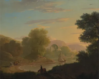 An Imaginary Coast Scene With The Temple Of Venus At Baiae