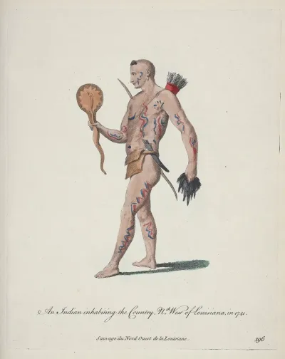An Indian Inhabiting The Country Northwest Of Louisiana In 1741 Sauvage Du Nord Ouest De La Louisiane