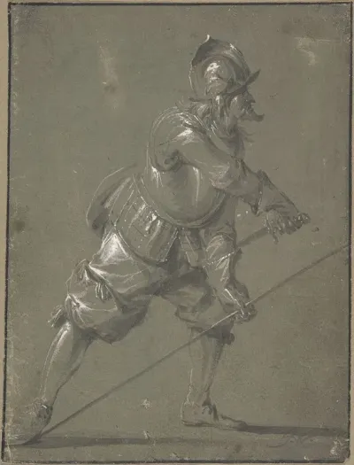 An Infantryman Drawing His Sword