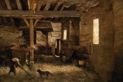 An Interior Of A Barn