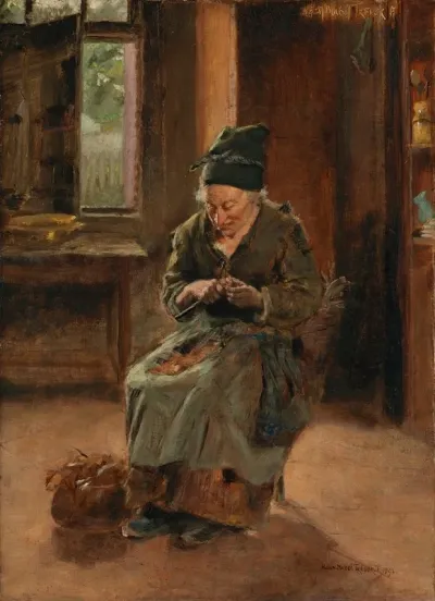 An Interior Of A Breton Cottage