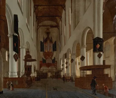 An Interior Of The Oude Kerk Delft Looking West