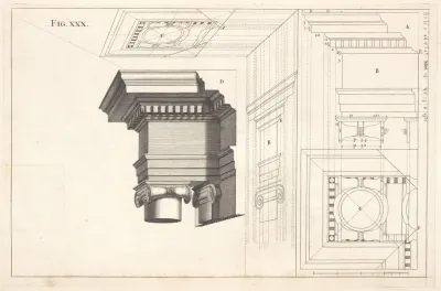 An Ionick Work In Perspective With The Manner Of Reconciling The Fictitious To The Solid Architecture