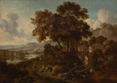 An Italianate Wooded Landscape With A River