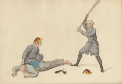 An Offender Undergoing The Bastinade