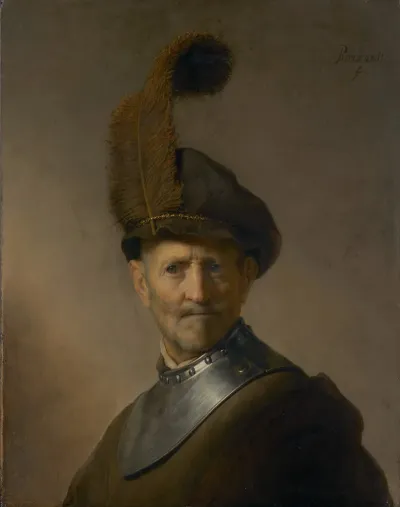 An Old Man In Military Costume