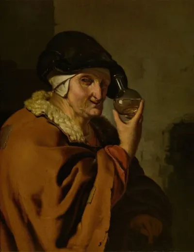 An Old Woman With A Bottle