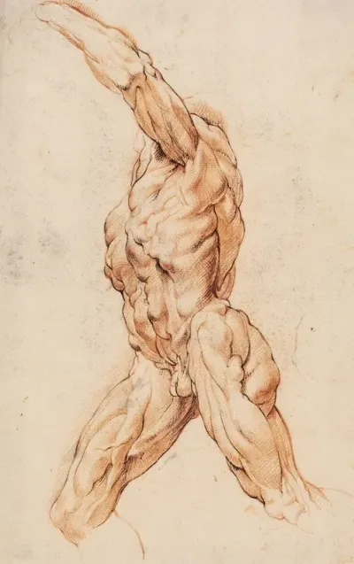 Anatomical Study Ecorches Walking Flayed Man Turned To The Left