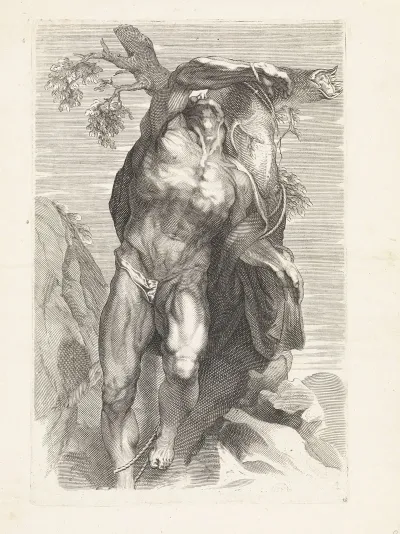 Anatomical Study Of A Man Tied To A Tree
