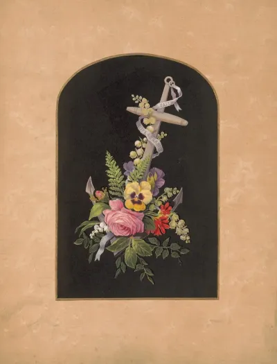 Anchor And Flowers No 2