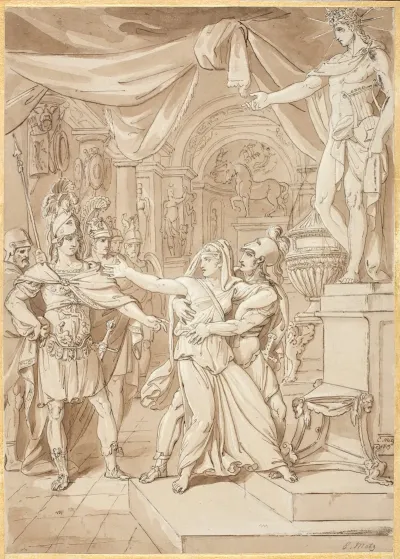 Ancient Roman Scene Set In A Temple To Apollo