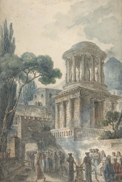 Ancient Scene With A Funeral Ceremony For An Actor