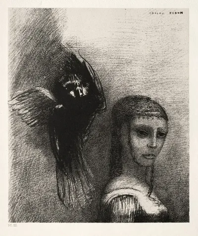 And A Large Bird Descending From The Sky Hurls Itself Against The Topmost Point Of Her Hair