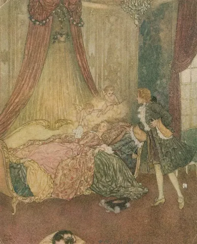 And There On A Bed The Curtains Of Which Were Drawn Wide He Beheld The Loveliest Vision He Had Ever Seen