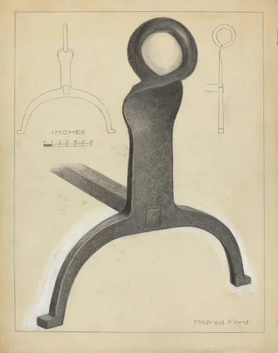 Andiron One Of Pair 45