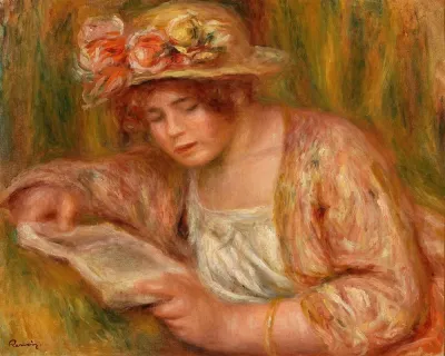 Andree In A Hat Reading Andree En Chapeau Lisant