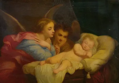 Angels Adoring The Christ Child