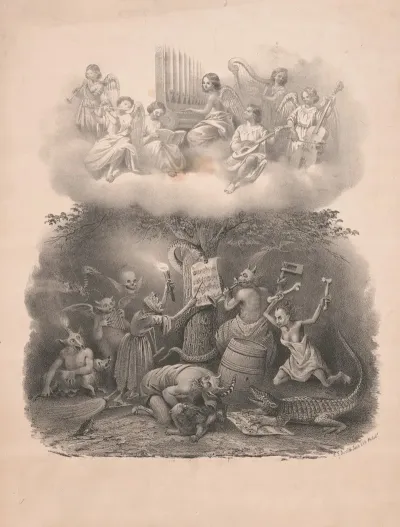 Angels Playing Music In Heaven Harpies Playing Music In Hell