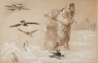 Anhelli And Ellenai En Route Sketch Inspired By The Poem Anhelli By Juliusz Slowacki