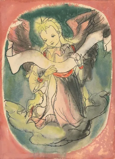 Anjel Vianocna Ilustracia
