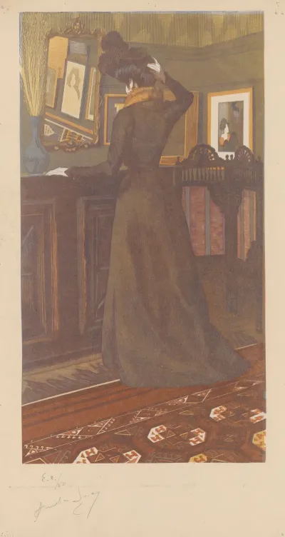 Anna Jeune Femme Se Recoiffant Mlle Marcolesco Belle Soeur De Lartiste