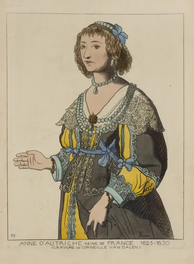 Anne Dautriche Reine De France 1625 1630 Gravure De Corneille Van Dalen