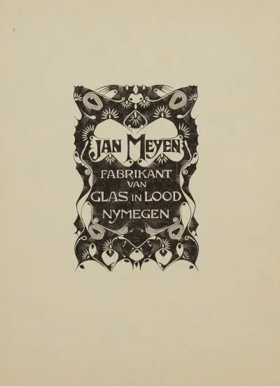 Annoncekaart Voor Jan Meyen Fabrikant Van Glas In Lood Nijmegen