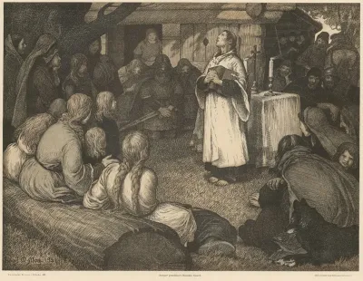 Ansgar Praediker I Haralds Gard Ansgar Preaching At The Court Of King Harald