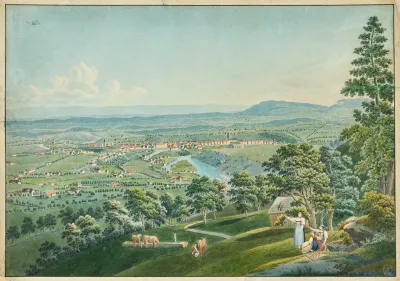 Ansicht Berns Und Der Aare Vom Gurten Aus 2