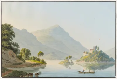 Ansicht Der Insel Schwanau Im Lauerzersee