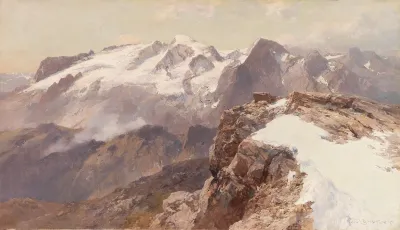 Ansicht Der Marmolata Vom Piz Boe Aus