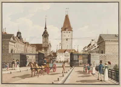Ansicht Des Neuen Murtentors In Bern