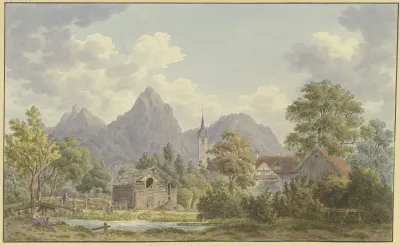 Ansicht Von Brunnen Im Canton Schwyz