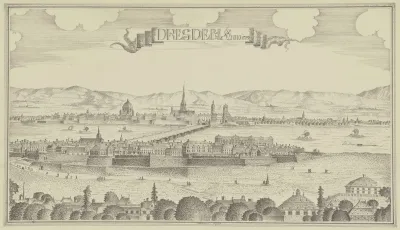 Ansicht Von Dresden Von Der Neustadt Aus