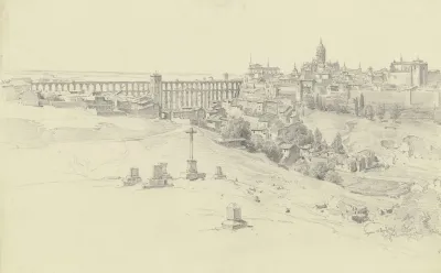 Ansicht Von Segovia Mit Der Grosen Romischen Wasserleitung