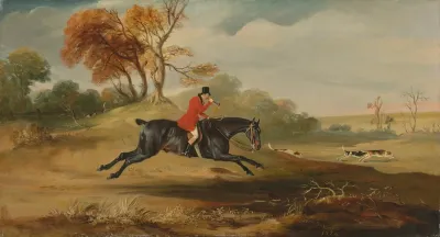 Anthony Adrian 7th Earl Of Kintore On Tom Of Lincoln Hunting In An Extensive Landscape 2