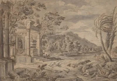 Antique Ruins Along A Mountain Coast