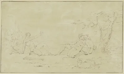 Antique Scene With Five Naked Figures