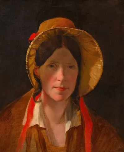 Antonie Amerling Mit Florentinerhut 1 Gattin Des Kunstlers
